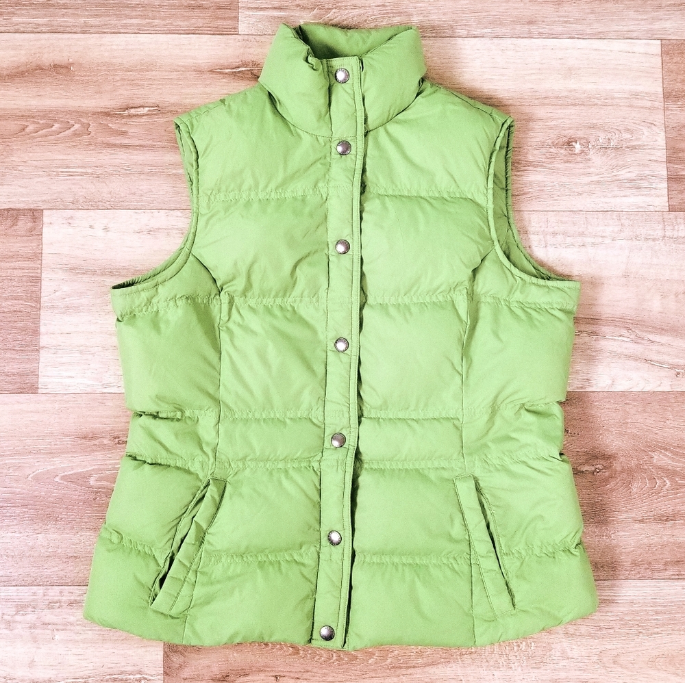 LANDS END Down Vest Puffer Vest Green size 6 - 8